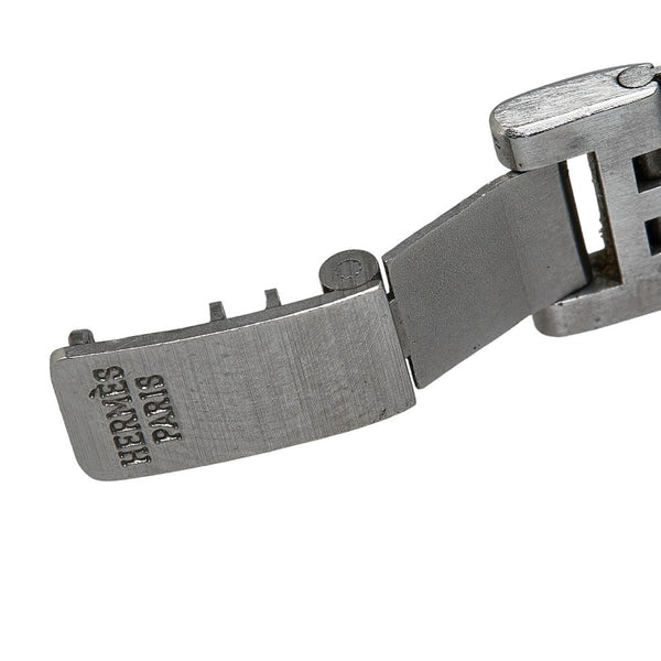 エルメス プロフィール デイト 腕時計 クオーツ アイボリー文字盤 ステンレススチール レディース HERMES 【中古】