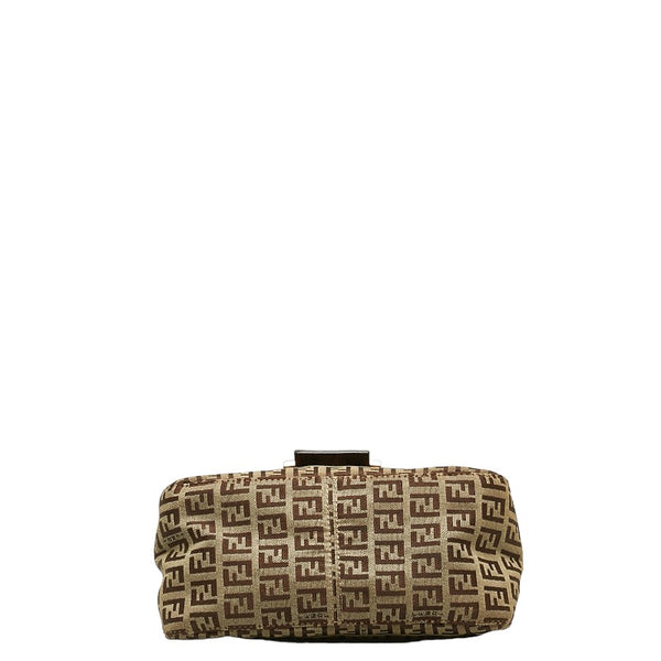 フェンディ ズッキーノ マンマバケット ワンショルダーバッグ 8BR180 ベージュ ブラウン キャンバス レザー レディース FENDI 【中古】