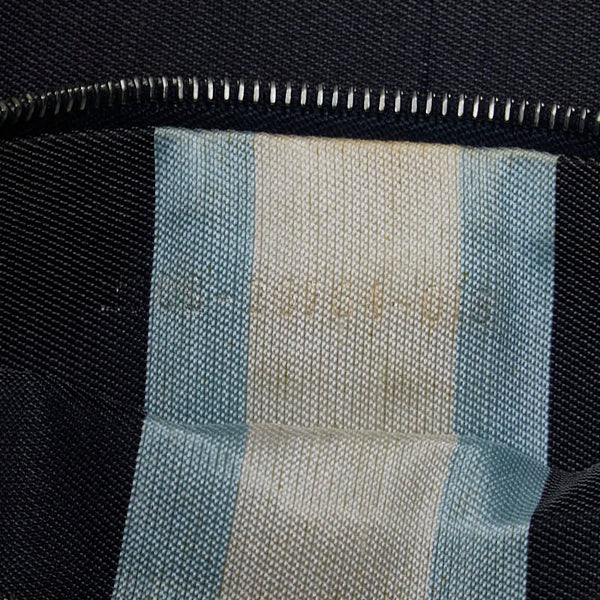 フェンディ ロゴ金具 トートバッグ ショルダーバッグ 26761 ネイビー キャンバス レザー レディース FENDI 【中古】