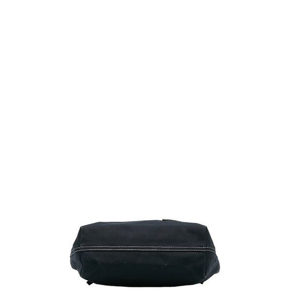 フェンディ ロゴ金具 トートバッグ ショルダーバッグ 26761 ネイビー キャンバス レザー レディース FENDI 【中古】