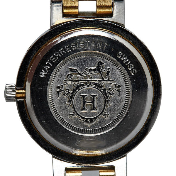 エルメス クリッパー 腕時計 クオーツ ホワイト文字盤 ステンレススチール メッキ レディース HERMES 【中古】