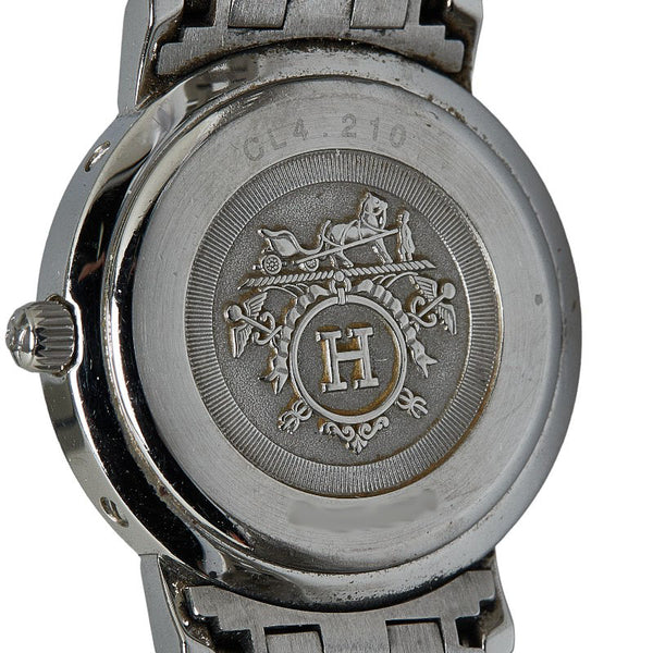 エルメス クリッパー 腕時計 CL4.210 クオーツ ホワイト文字盤 ステンレススチール レディース HERMES 【中古】