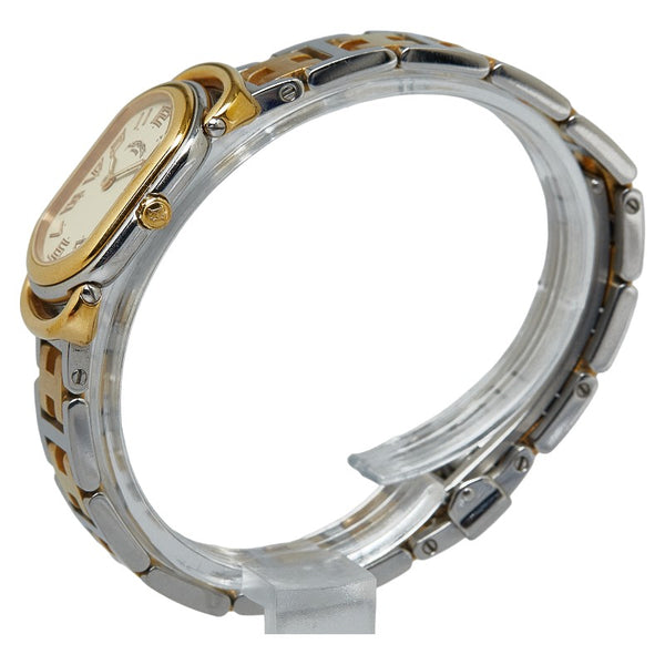 エルメス ラリー 腕時計 RA1.240 クオーツ ゴールド文字盤 ステンレススチール メッキ レディース HERMES 【中古】