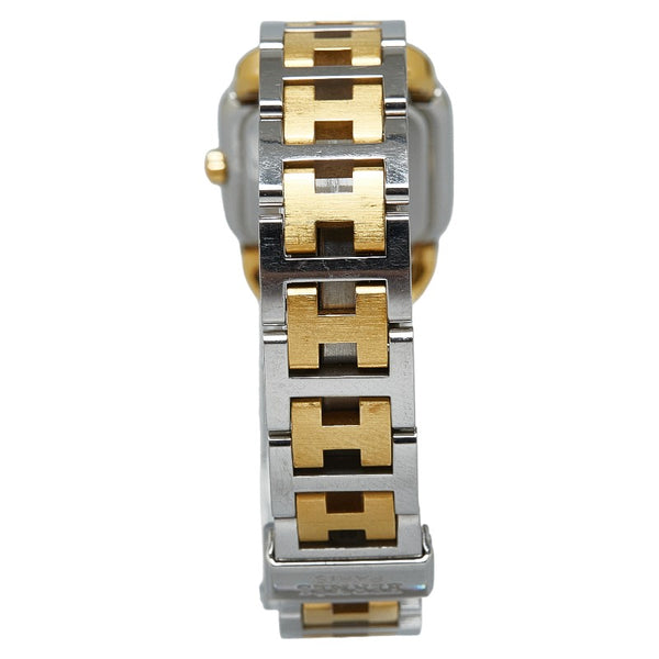 エルメス ラリー 腕時計 RA1.240 クオーツ ゴールド文字盤 ステンレススチール メッキ レディース HERMES 【中古】