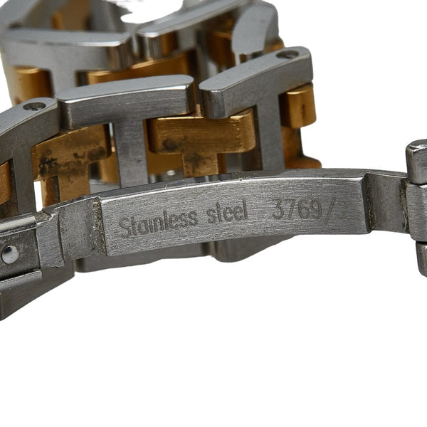 エルメス ラリー 腕時計 RA1.240 クオーツ ゴールド文字盤 ステンレススチール メッキ レディース HERMES 【中古】