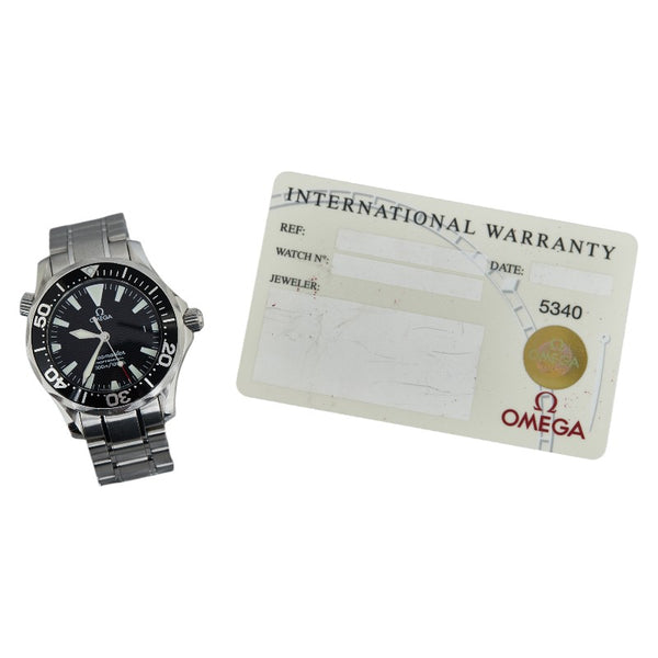 オメガ シーマスタープロフェッショナル 腕時計 2262.50 AT クオーツ ブラック文字盤 ステンレススチール メンズ OMEGA 【中古】