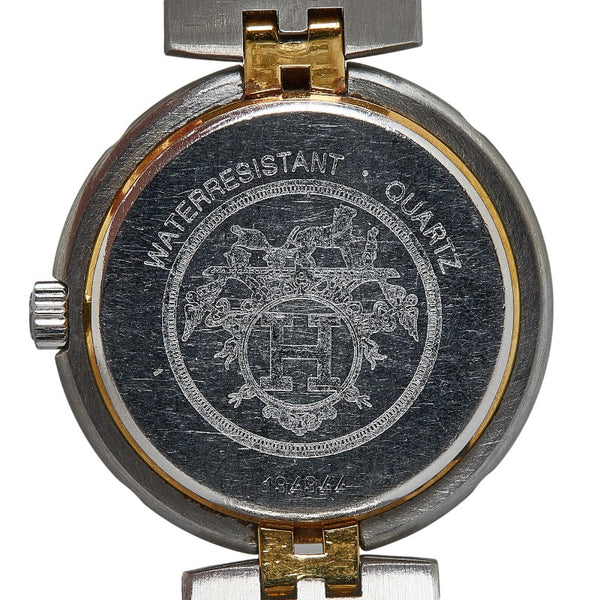 エルメス プロフィール デイト 腕時計 クオーツ アイボリー文字盤 ステンレススチール レディース HERMES 【中古】