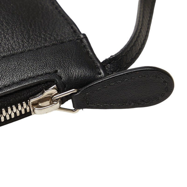 バレンシアガ ネイビーカバスS ロゴ ハンドバッグ 339933 ブラック レザー キャンバス レディース BALENCIAGA 【中古】