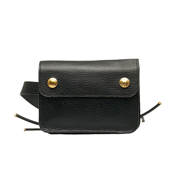 エルメス ウエストバッグ ウエストポーチ ブラック レザー レディース HERMES 【中古】