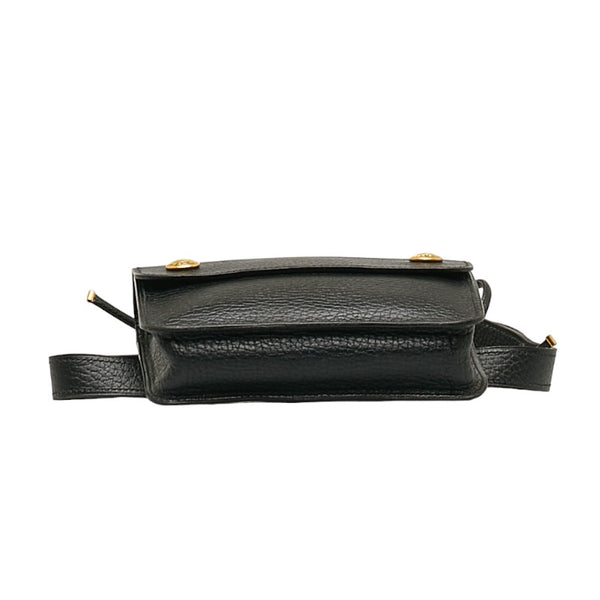 エルメス ウエストバッグ ウエストポーチ ブラック レザー レディース HERMES 【中古】