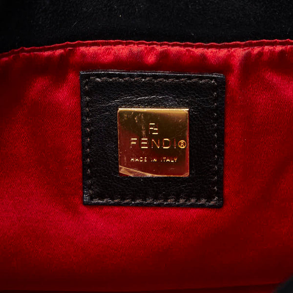 フェンディ マンマバケット ラメ ハンドバッグ ブラック ゴールド スウェード レディース FENDI 【中古】