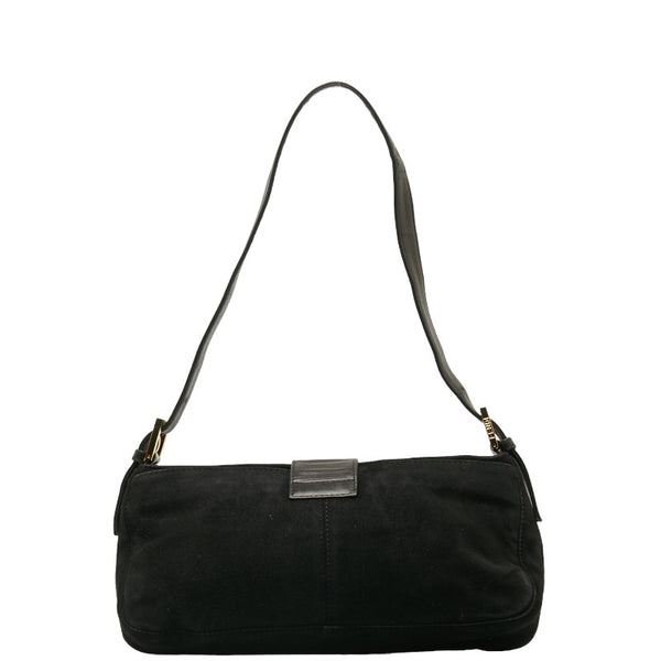 フェンディ マンマバケット ラメ ハンドバッグ ブラック ゴールド スウェード レディース FENDI 【中古】