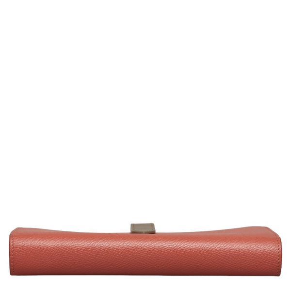 セリーヌ ラージ ストラップウォレット 長財布 バイカラー ピンク グレー レザー レディース CELINE 【中古】