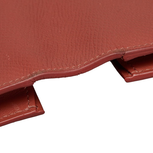 セリーヌ ラージ ストラップウォレット 長財布 バイカラー ピンク グレー レザー レディース CELINE 【中古】