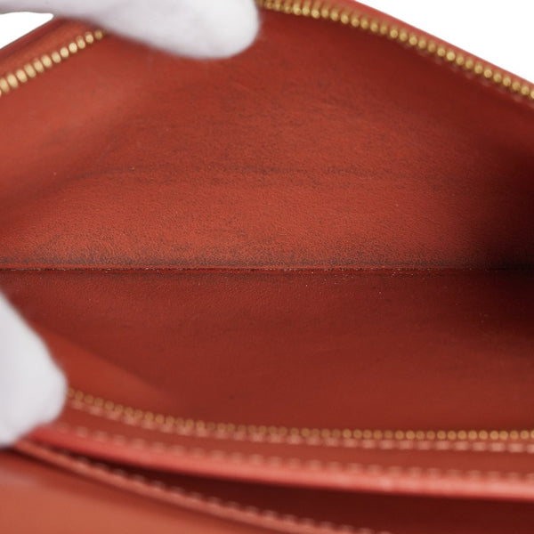セリーヌ ラージ ストラップウォレット 長財布 バイカラー ピンク グレー レザー レディース CELINE 【中古】