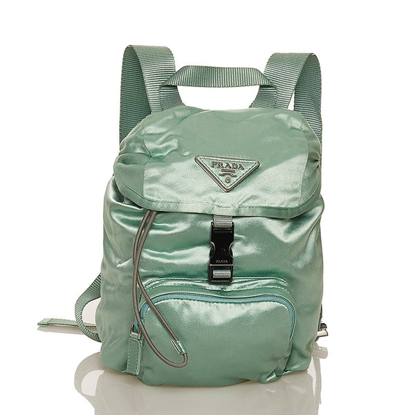 プラダ グリーン サテン リュック バックパック レディース PRADA 【中古】