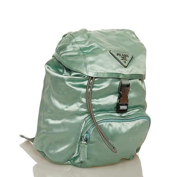 プラダ グリーン サテン リュック バックパック レディース PRADA 【中古】