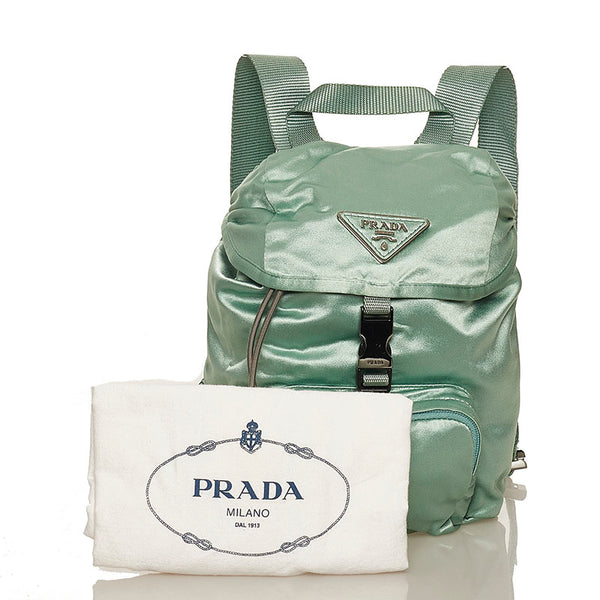 プラダ グリーン サテン リュック バックパック レディース PRADA 【中古】
