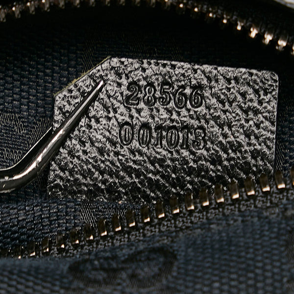 グッチ GGキャンバス 28566 ブラック キャンバス レザー ウエストバッグ メンズ GUCCI 【中古】