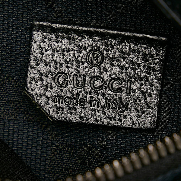 グッチ GGキャンバス 28566 ブラック キャンバス レザー ウエストバッグ メンズ GUCCI 【中古】