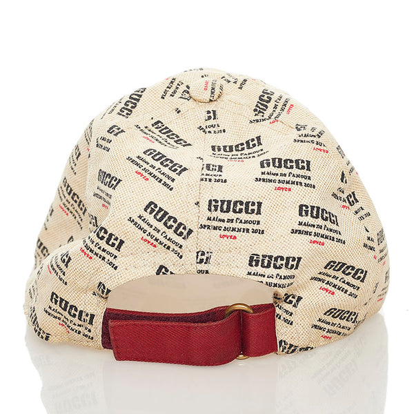 グッチ 総柄 キャップ ベージュ コットン レディース GUCCI 【中古】