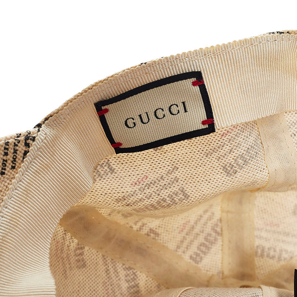 グッチ 総柄 キャップ ベージュ コットン レディース GUCCI 【中古】