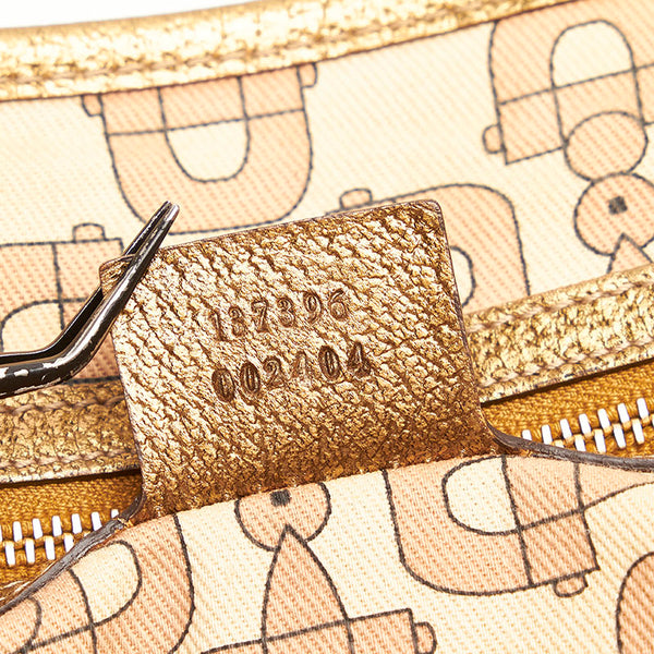 グッチ GGキャンバス シェリーライン トートバッグ ショルダーバッグ 137396 ベージュ ゴールド キャンバス レディース GUCCI 【中古】