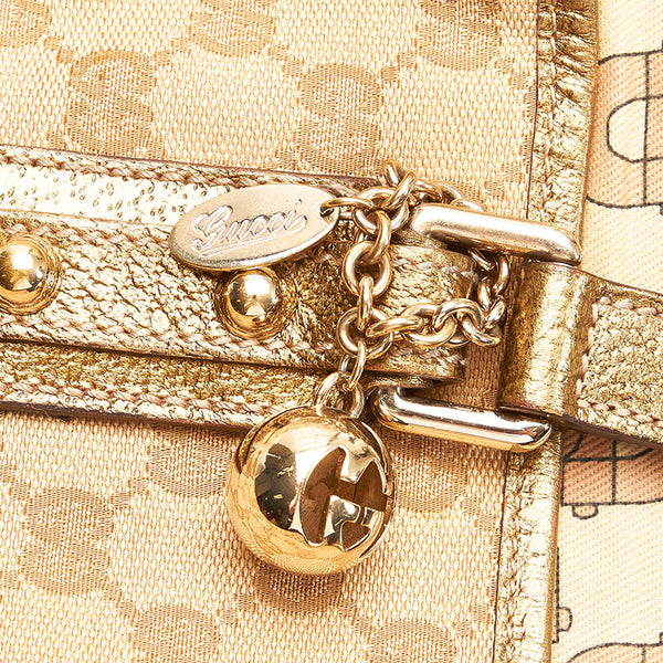 グッチ GGキャンバス シェリーライン トートバッグ ショルダーバッグ 137396 ベージュ ゴールド キャンバス レディース GUCCI 【中古】