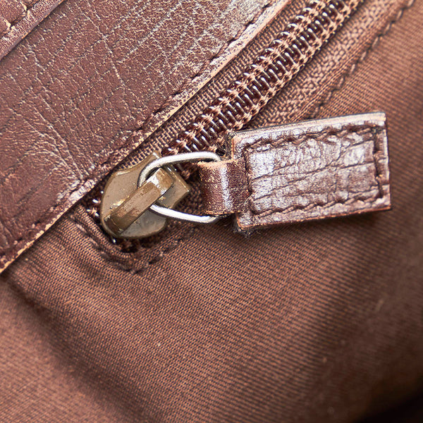 グッチ GGスプリーム ハンドバッグ トートバッグ 114595 ベージュ ブラウン PVC レザー レディース GUCCI 【中古】