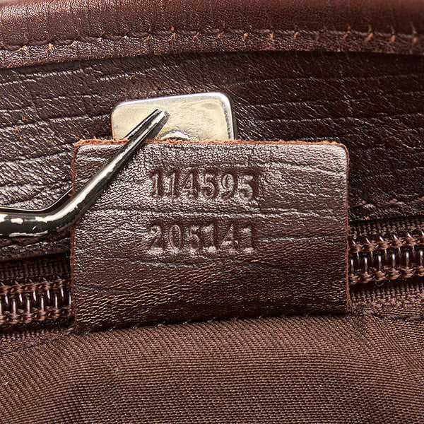 グッチ GGスプリーム ハンドバッグ トートバッグ 114595 ベージュ ブラウン PVC レザー レディース GUCCI 【中古】