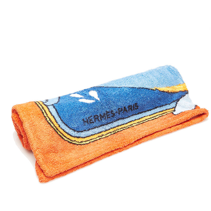 エルメス ビーチタオル マルチカラー コットン メンズ HERMES 【中古】