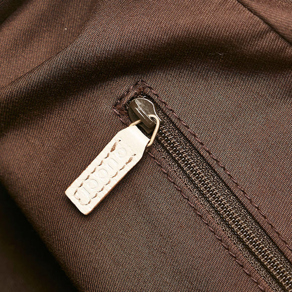 グッチ GGキャンバス プリンシー シェリーライン ハンドバッグ 161720 ベージュ ホワイト キャンバス レザー レディース GUCCI 【中古】