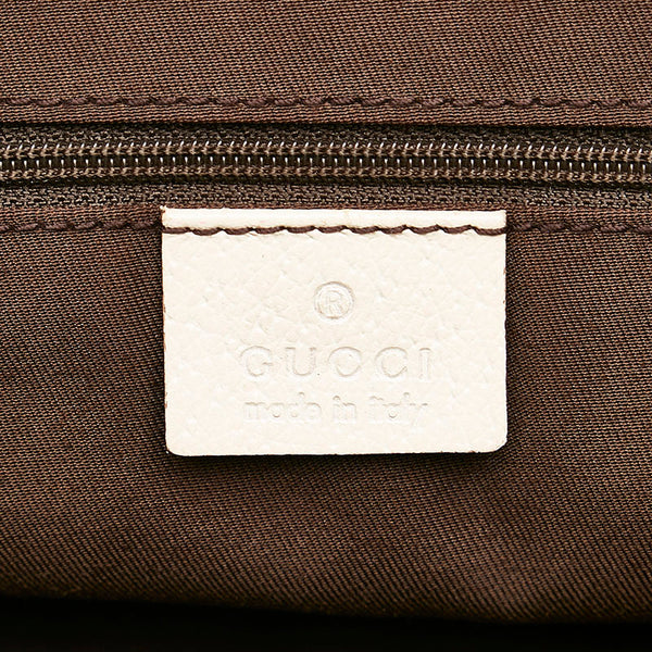 グッチ GGキャンバス プリンシー シェリーライン ハンドバッグ 161720 ベージュ ホワイト キャンバス レザー レディース GUCCI 【中古】