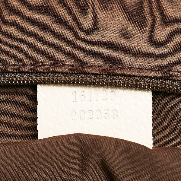 グッチ GGキャンバス プリンシー シェリーライン ハンドバッグ 161720 ベージュ ホワイト キャンバス レザー レディース GUCCI 【中古】