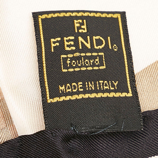 フェンディ スカーフ ベージュ マルチ シルク レディース FENDI 【中古】