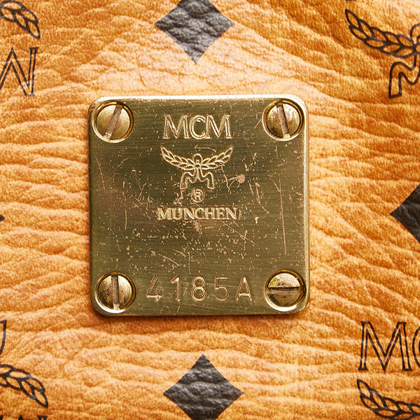 エム シー エム ヴィセトス ロゴグラム ボストンバッグ ショルダーバッグ 2WAY ブラウン PVC レザー レディース MCM 【中古】