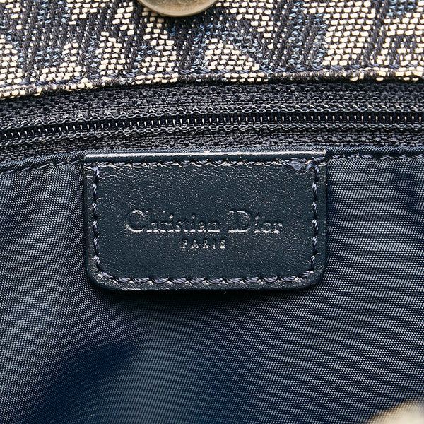 ディオール トロッター ハンドバッグトートバッグ ネイビー グレー キャンバス レザー レディース Dior 【中古】