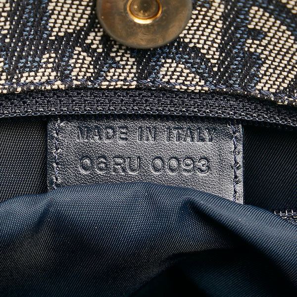 ディオール トロッター ハンドバッグトートバッグ ネイビー グレー キャンバス レザー レディース Dior 【中古】