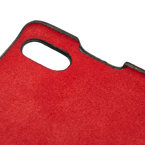 クリスチャンルブタン ルビフォン スタッズ  iphoneXケース スマホケース ブラック レザー プラスチック レディース Christian Louboutin 【中古】