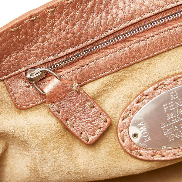 フェンディ セレリア ハンドバッグ トートバッグ メタリック ピンク レザー レディース FENDI 【中古】