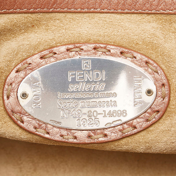 フェンディ セレリア ハンドバッグ トートバッグ メタリック ピンク レザー レディース FENDI 【中古】