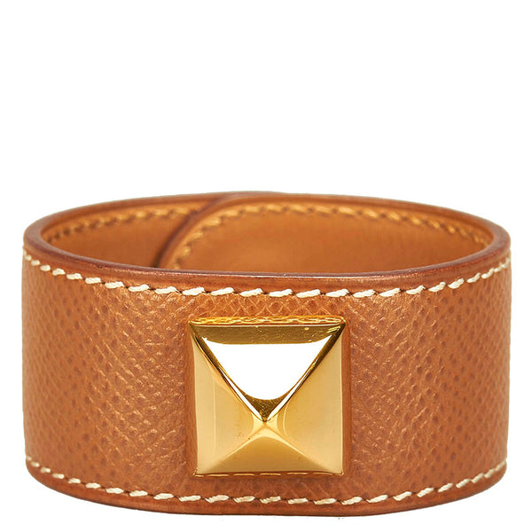 エルメス メドール ブレスレット ブラウン レザー レディース HERMES 【中古】