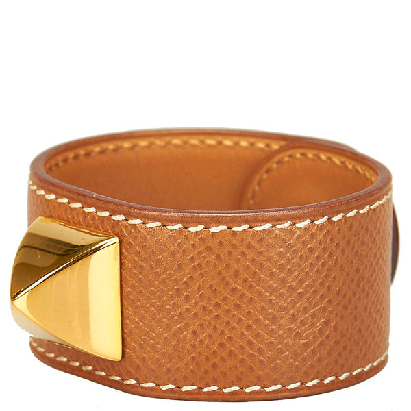 エルメス メドール ブレスレット ブラウン レザー レディース HERMES 【中古】