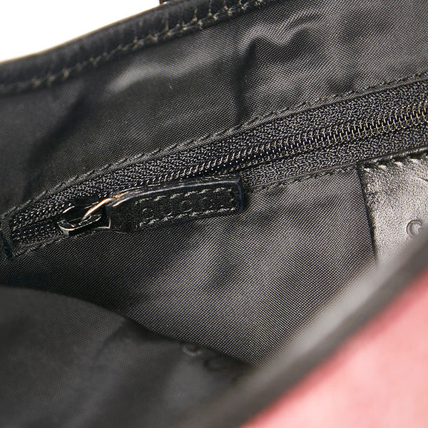 グッチ ジャッキー ワンショルダーバッグ 001 3735 ピンク ブラック ベロア レザー レディース GUCCI 【中古】