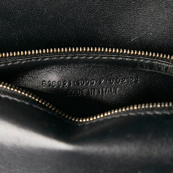 バレンシアガ BBロゴ キルティング チェーン ショルダーバッグ  ブラック シルバー ベロア レディース BALENCIAGA 【中古】