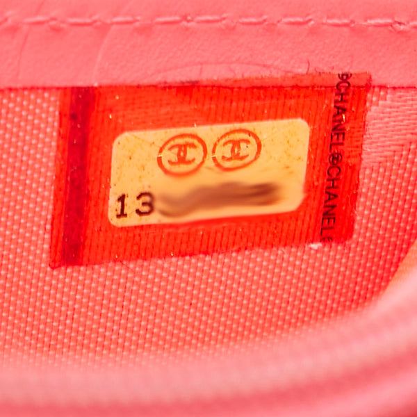 シャネル カンボンライン 長財布 ブラック ラムスキン エナメル レディース CHANEL 【中古】