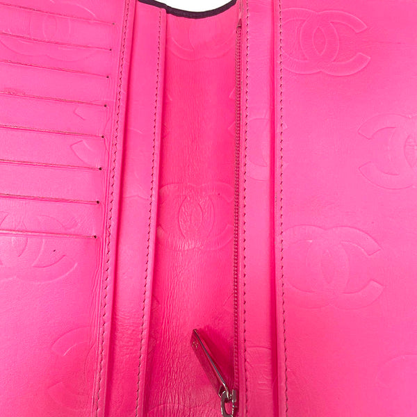 シャネル カンボンライン 長財布 ブラック ラムスキン エナメル レディース CHANEL 【中古】