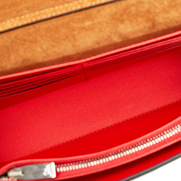 クリスチャンルブタン レオパード 豹 スタッズ チェーン ショルダーバッグ クラッチバッグ 2WAY イエロー ブラック レッド スウェード レザー レディース Christian Louboutin 【中古】