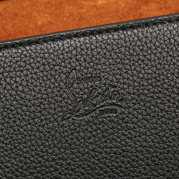 クリスチャンルブタン レオパード 豹 スタッズ チェーン ショルダーバッグ クラッチバッグ 2WAY イエロー ブラック レッド スウェード レザー レディース Christian Louboutin 【中古】