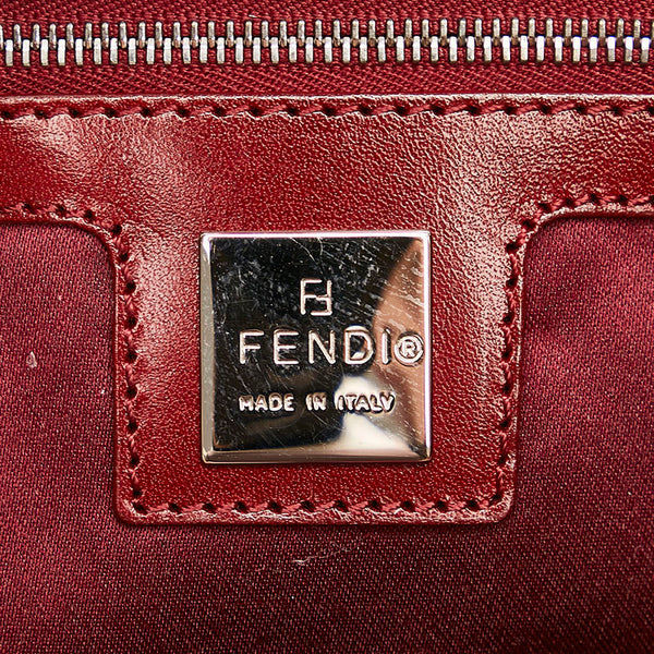 フェンディ パイソン 蛇 マンマバケット ハンドバッグ ワンショルダーバッグ ベージュ ワインレッド レザー レディース FENDI 【中古】